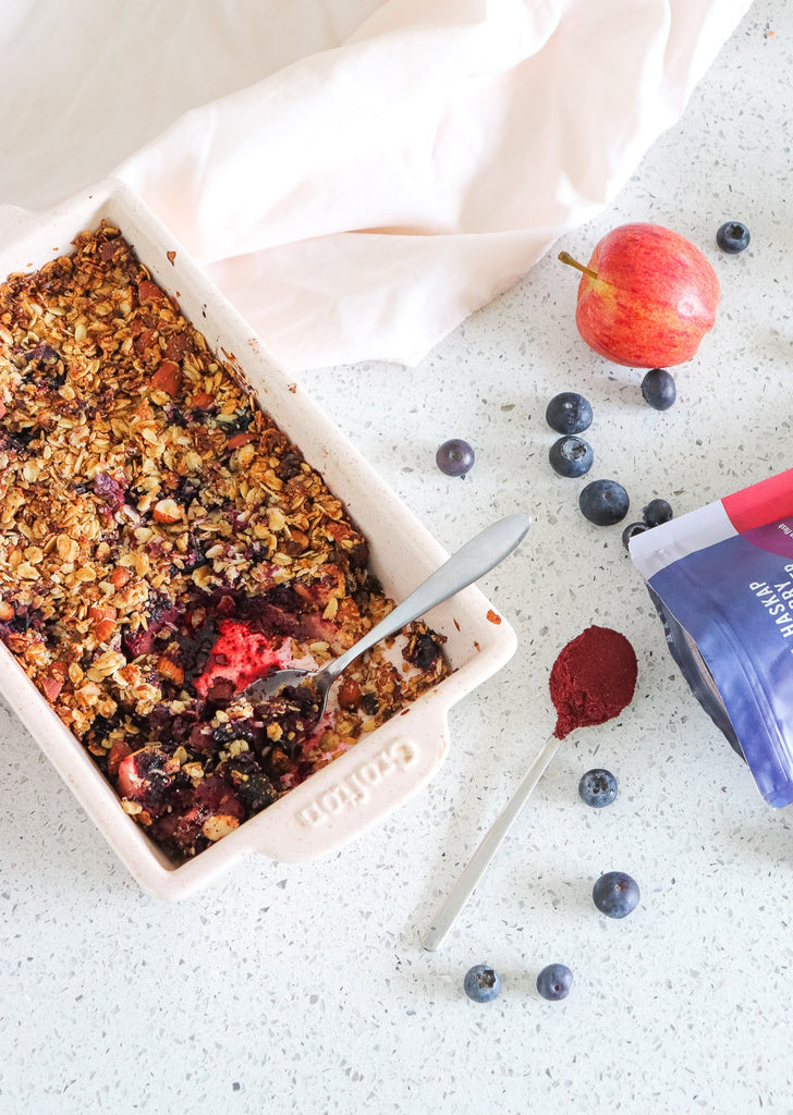 Apple & Haskap Berry Crumble