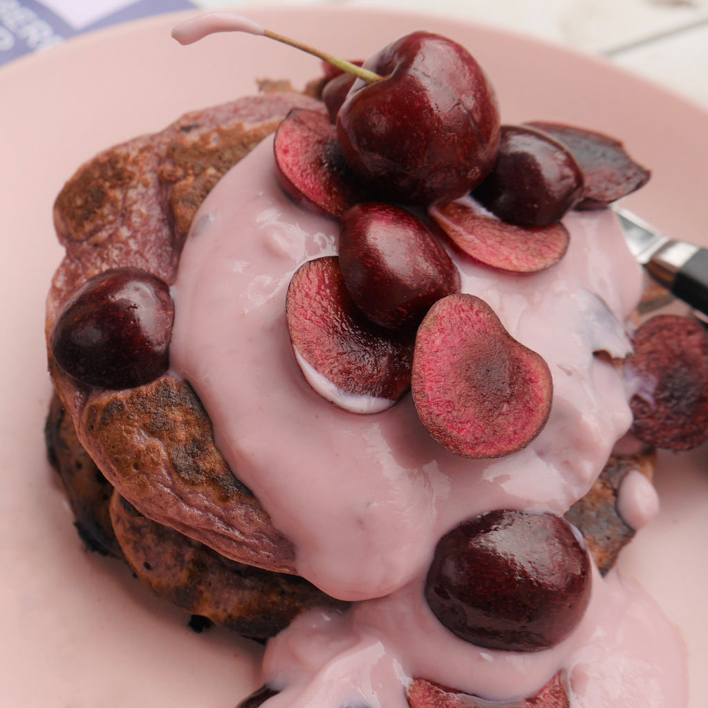 Cherry Bakewell Pancakes