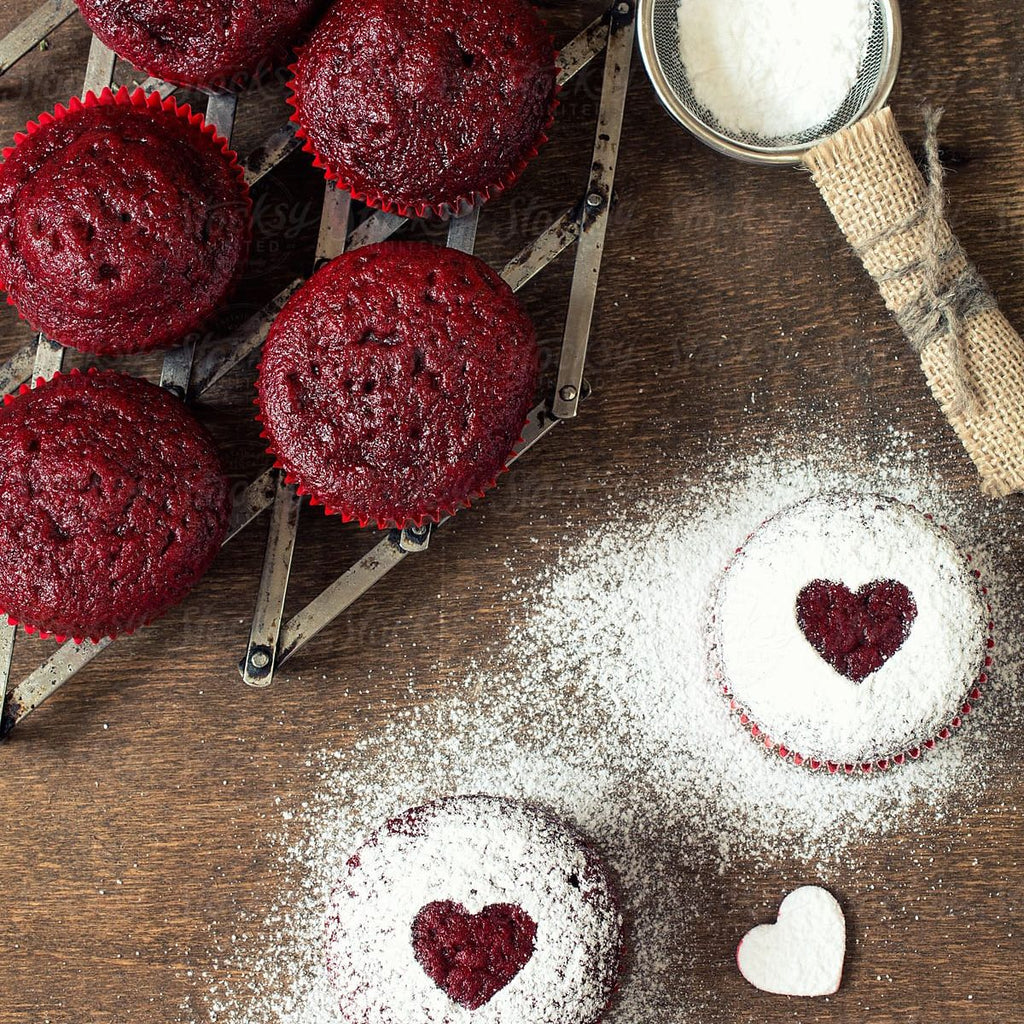 Haskap 'healthy' red velvet cupcakes