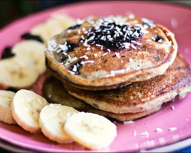 Vegan purple pancakes