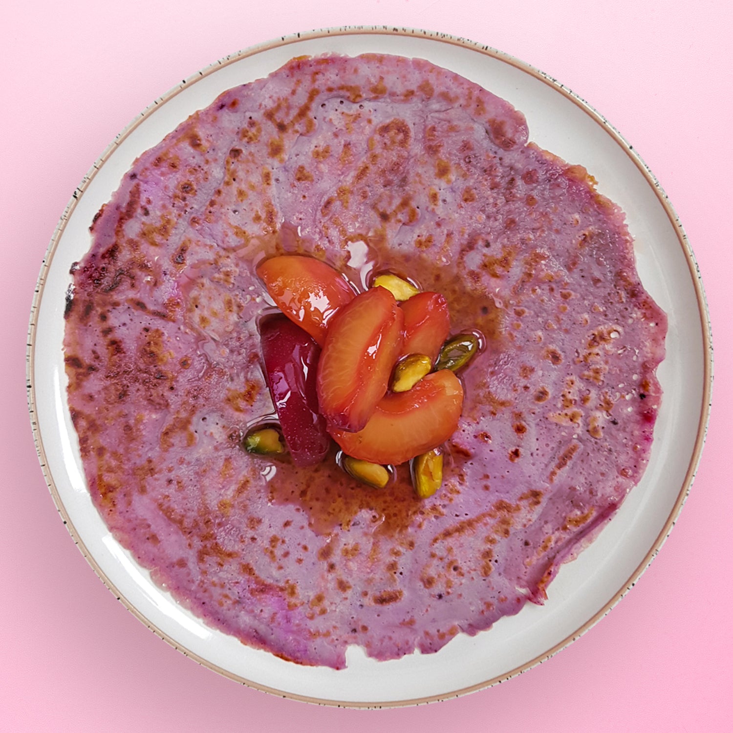 Plum & Pistachio Haskapa Crepes